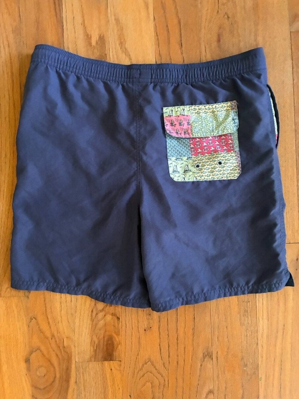 Vineyard Vines Boys Navy Nautical Patch Pocket Swim Trunks Large 16